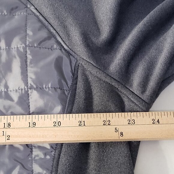 Orvis Mens Mixed Media Quilted Gray Black Full Zip Jacket SZ LG - Picture 11 of 13